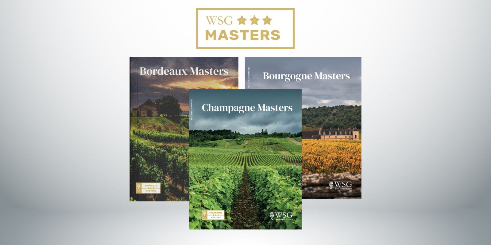 Close up of the book covers for the masters programs 